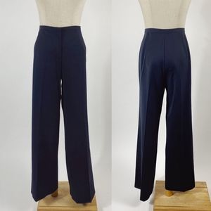 LAFAYETTE 148 Wide Leg Wool Blend Trouser 8 Black